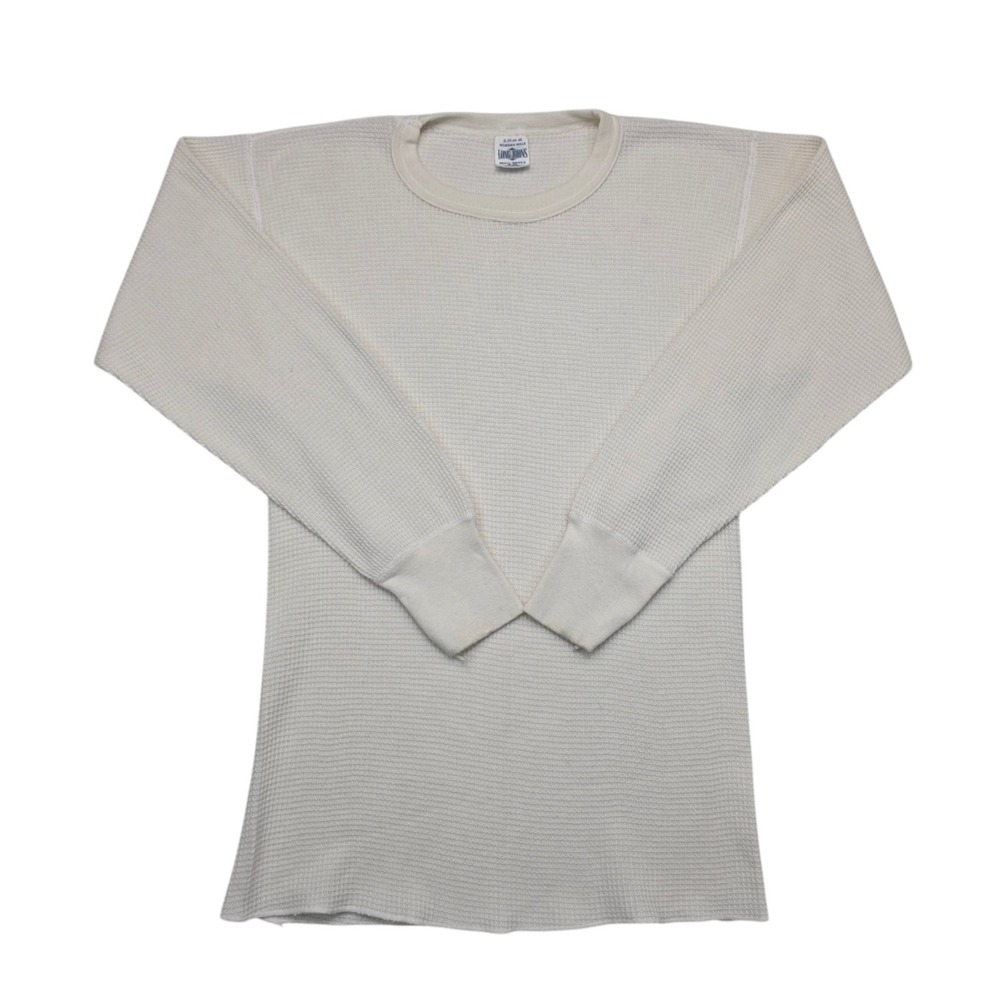 Vintage Morgan Mills Long Johns Waffle Knit Thermal Top XL Cream Made in USA